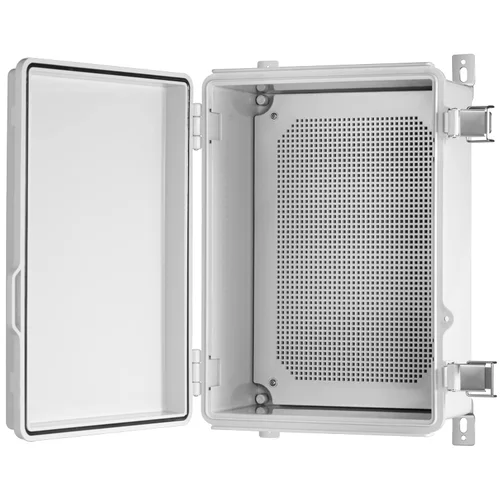 Vista 7 de Caja de conexiones eléctricas impermeables IP67 carcasa de plástico ABS con cubierta con bisagras con placa de montaje, soportes de pared