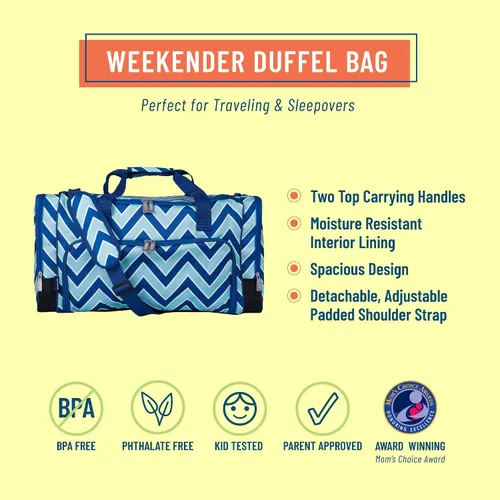 Vista 2 de Wildkin Bolsas de lona para niños y niñas, perfectas para fiestas de pijamas y bolsa de viaje para niños, tamaño de mano e ideal para práctica