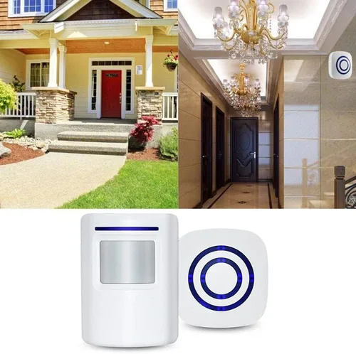 Vista 5 de Timbre de puerta con sensor de movimiento para negocios, kit de timbre para exteriores, alerta de entrada inalámbrica: Timbre de sensor