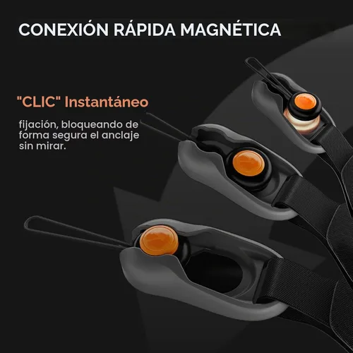 Vista 2 de TARION Correa magnética de liberación rápida para el cuello de la cámara Correa para el cuello negro
