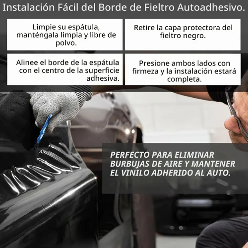 Vista 4 de Teckwrap - Escobilla de goma, fieltro y plástico de 4 pulgadas para calcomanías de vinilo para automóviles, herramienta de aplicación