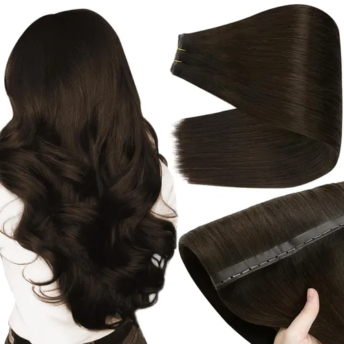 Vista 20 de Full Shine Extensiones de trama de cabello humano, cabello natural negro brillante, para mujeres, 1.76 oz (50 g), 10 pulgadas (25.4 cm), cabello