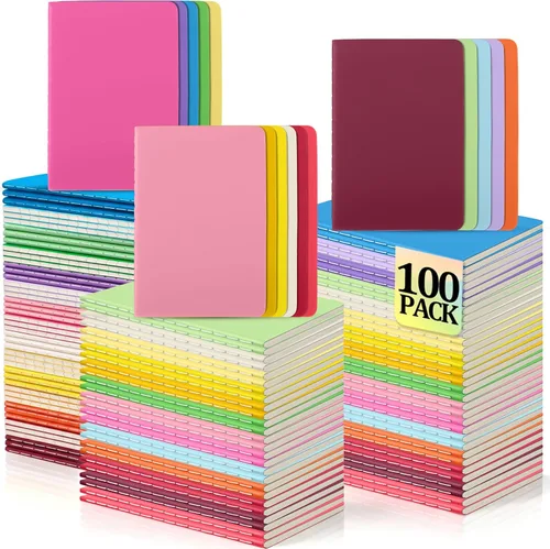 Vista 14 de Handepo Paquete de 100 cuadernos de composición A5 a granel de 5 x 8 Negro