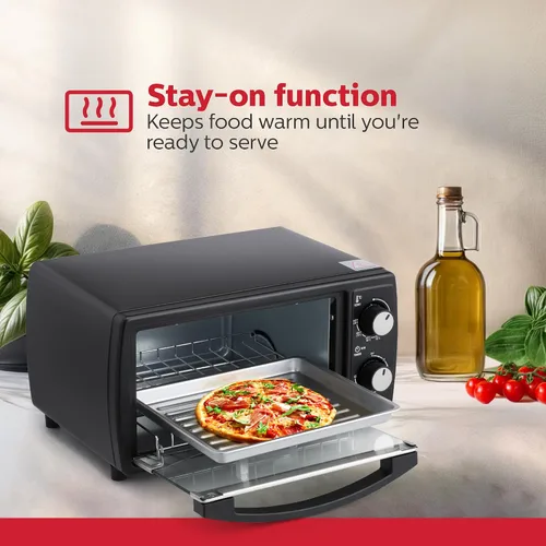 Vista 4 de Holstein Housewares Horno Tostador de Mostrador de 4 Rebanadas con Temporizador de 60 Minutos Incluye Bandeja y Rejilla de Alambre, Perfecto