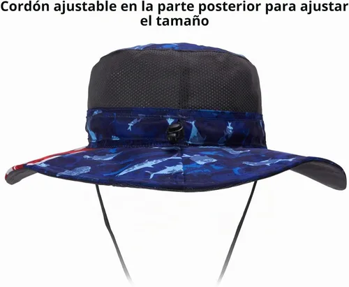 Vista 3 de BASSDASH Sombrero de pesca solar UPF 50+ resistente al agua con solapa desmontable para el cuello Americana