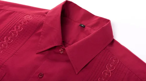 Vista 2 de MAXJON Camisas de manga larga Guayabera para hombre, camisas cubanas
