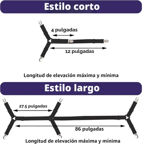 Vista 3 de Luyena Correas para Sábanas de Cama, 6 PCS Correas Seguras y para Sábanas Ajustables para Cama Tamaño Full, Clips Ajustables para Sábanas