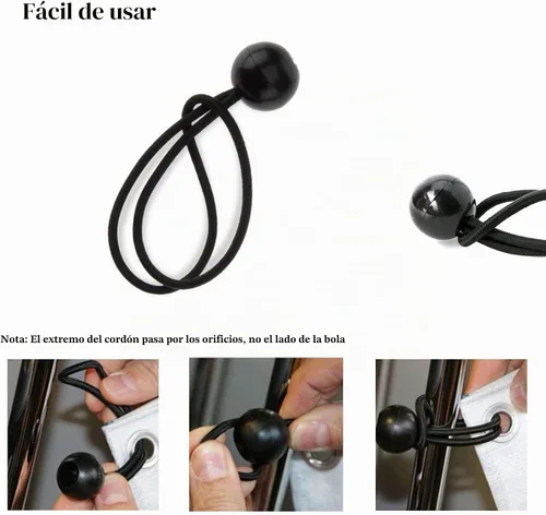Vista 6 de Cuerdas elásticas de bolas de 6 pulgadas, correas de lona de látex natural
