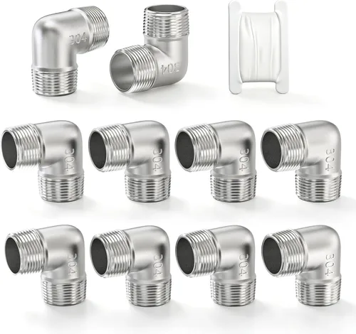Vista 10 de TAISHER 2 piezas de acero inoxidable 304 accesorios de codo de 90 grados, tubo hembra NPT de 1 pulgada a 1 pulgada NPT hembra 304 accesorio