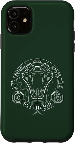 Vista 8 de iPhone 16 Harry Potter Slytherin Line Art Snake Symbol Case