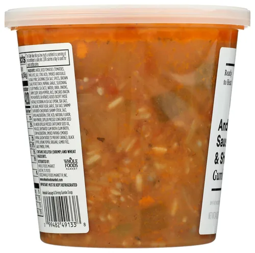 Vista 4 de COCINAS DE ALIMENTOS ENTEROS Sopa de gumbo de camarones y salchicha Andouille, 24 OZ