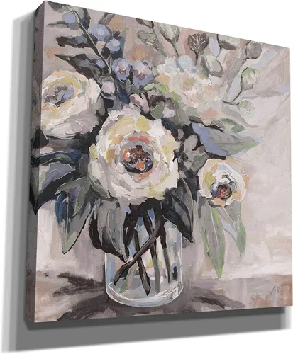 Vista 2 de Epic Graffiti 'Delighted Greige' de Jeanette Vertentes, lienzo decorativo para pared, 12.0 x 12.0 in
