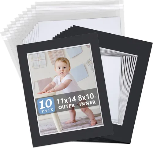 Vista 13 de Paquete de 10 tableros de respaldo solamente – Tablas de base blancas sin cortar de 11 x 14 pulgadas, sin ácidos y con núcleo blanco, ideal
