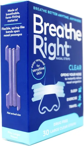 Vista 3 de Breathe Right Tiras nasales, grandes, 101591, Transparente, 2, 2