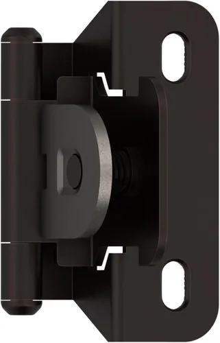 Vista 9 de Amerock Bisagra de gabinete doble desmontable Bisagra insertada de 3/8 pulgadas (10 mm) Bronce frotado con aceite Juego de 2 Bisagra
