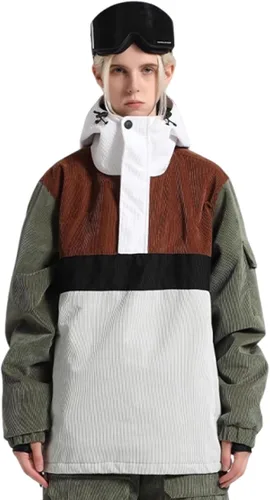 Vista 7 de Chaquetas de esquí para hombre, abrigos de snowboard para mujer, chaqueta impermeable para deportes de invierno, resistente al viento, cálida