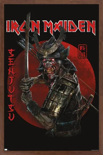 Vista 10 de Trends International Iron Maiden - Póster de pared Senjutsu, 14.72 x 22.37 pulgadas, versión enmarcada de madera de granero Versión enmarcada