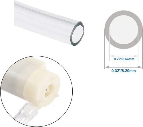 Vista 2 de 4 piezas DC 3-5V Micro Bomba de Agua Sumergible Mini con 2 piezas de Tubo de Vinilo Transparente Tubo de PVC Flexible (1M) para Acuarios Tanque