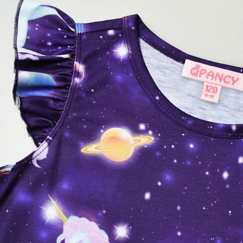 Vista 2 de Camisón de unicornio a juego para niñas y muñecas de 18 pulgadas