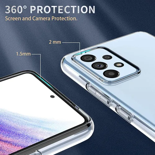 Vista 3 de Funda transparente para Samsung Galaxy A53. Funda protectora de silicona TPU de plástico transparente para Samsung A53 [resistente a los arañazos]