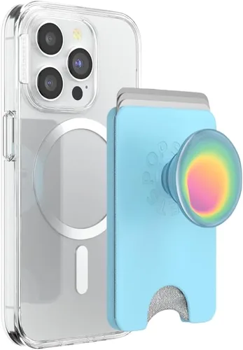 Vista 25 de PopSockets Cartera adhesiva para teléfono y tarjetero con agarre, púrpura - Aura
