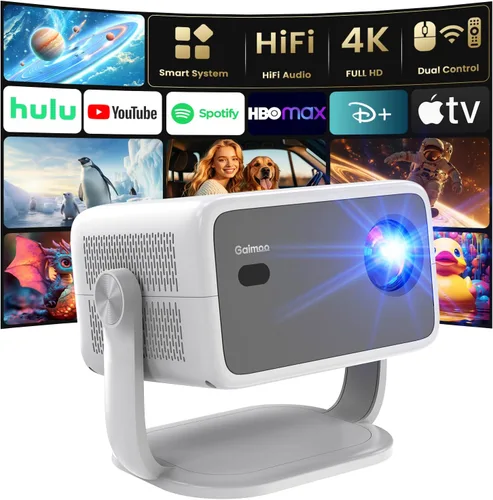 Vista 8 de Proyector 4K con WiFi y Bluetooth, mini proyector nativo de 1080P, portátil, enfoque automático y compatible con Keystone con TV Stick/Memory