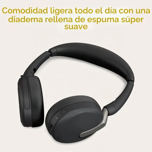 Vista 3 de Jabra Evolve2 65 Flex Auriculares Estéreo Inalámbricos - Bluetooth, Tecnología ClearVoice con Cancelación de Ruido y ANC Híbrido - Certificado