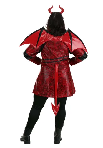 Vista 2 de Disfraz de Diablo de Cuero Talla Plus para Mujer Multicolor