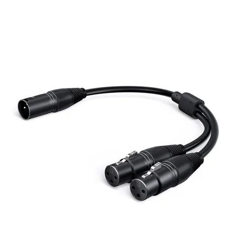Vista 7 de CableCreation Divisor XLR equilibrado de 1 pie, 2 X LR macho a XL R hembra, micrófono de 3 pines y cable de micrófono X L R Split 1 hembra a 2 macho