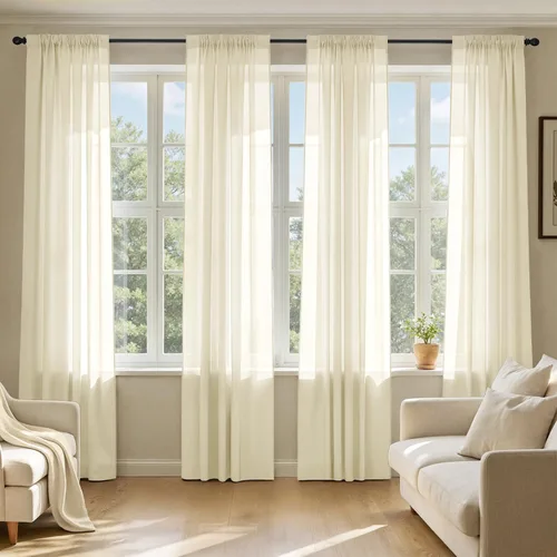 Vista 16 de MIULEE Cortinas traslúcidas marrón oscuro de 96 pulgadas de largo, 4