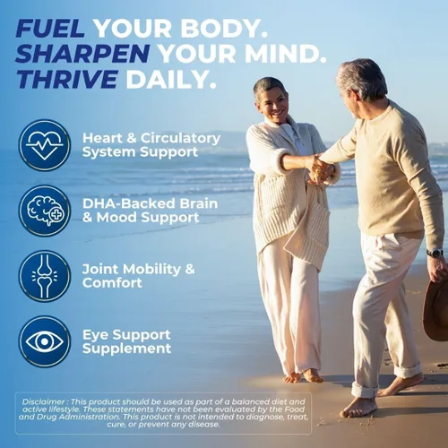 Vista 2 de Vital Omega 3 Suplementos de aceite de pescado de 2400 mg 864 mg de EPA y 576 mg de DHA 1440 mg de ácidos grasos omega-3 totales Promueve