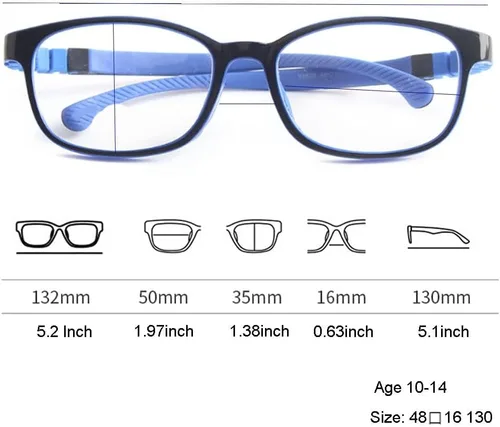 Vista 2 de QYAJS Marco de anteojos para niños, marco óptico TR90, flexible, flexible, flexible, de una sola pieza, gafas seguras para niñas y niños