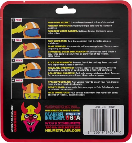 Vista 5 de MagNeatOhz - Cuernos de diablo grandes para casco, fabricados en Estados Unidos, accesorio magnético e intercambiable para casco, par