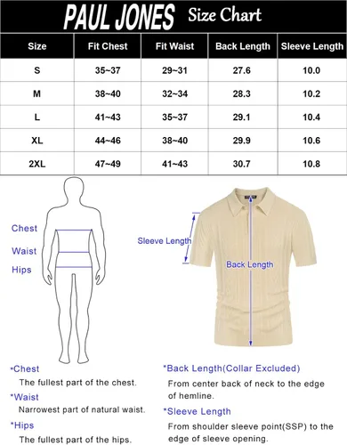 Vista 6 de PJ PAUL JONES Polo de punto para hombre, camisa de manga corta con textura de punto, camisetas de golf para hombre