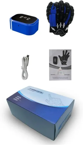 Vista 4 de Guantes de robot de rehabilitación para recuperación de manos izquierda y derecha, guante robótico, guante robótico de rehabilitación de dedos