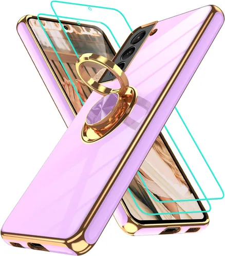 Vista 64 de Funda para Motorola Moto G 5G 2024: Funda Moto G Play 5G 2024 con 2 piezas de protectores de pantalla, soporte de anillo de rotación de 360°