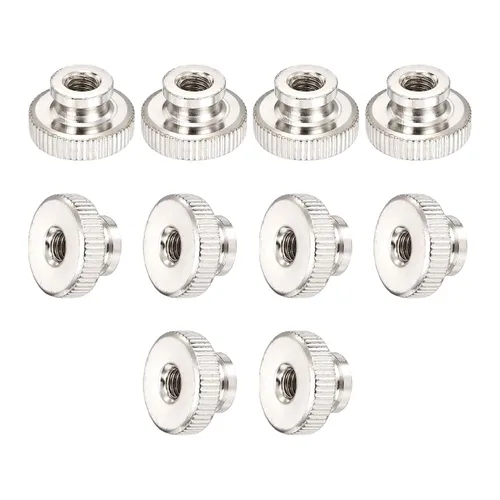 Vista 4 de uxcell - Tuercas moleteadas de pulgar, 10 piezas, M3x0.5mm, pernos redondos de hierro, tono plateado, para piezas de impresora 3D