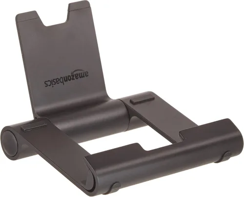 Vista 4 de Amazon Basics - Soporte portátil multiángulo para iPad, tableta, lector electrónico y teléfonos, color negro