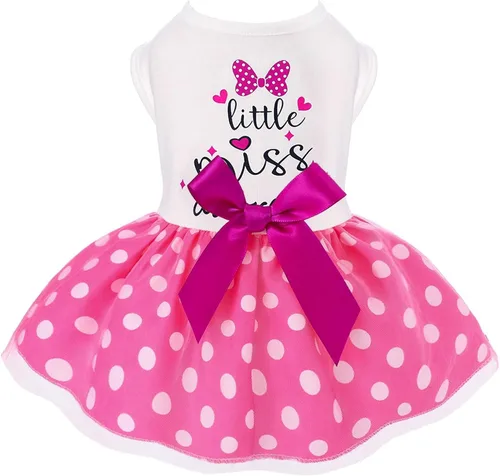 Vista 14 de Yikeyo Vestido de perro para primavera y verano, ropa de perro para perros pequeños, falda para perros pequeños, vestidos de cachorro, vestido