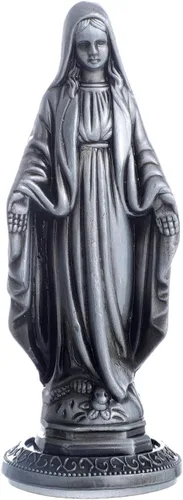 Vista 14 de KOMI Estatua de San Benito Sosteniendo Cruz y Regla Decoraciones para Tablero del Automóvil Bendice Regalo de Seguridad de Conducción