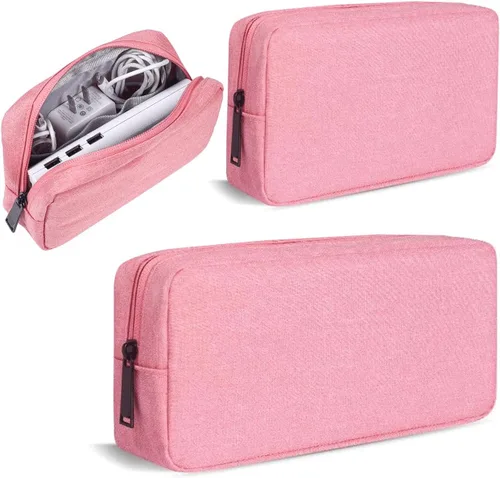 Vista 8 de CAAORDKSO Funda para accesorios electrónicos, organizador electrónico para cables de viaje, bolsa de almacenamiento impermeable portátil para disco