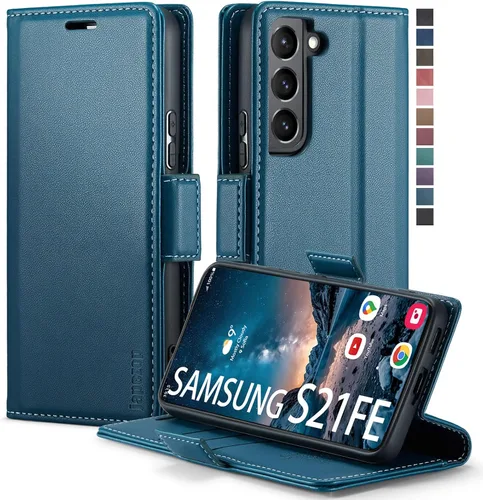 Vista 44 de Funda tipo cartera para Samsung Galaxy S21 5G con bloqueo RFID, color negro