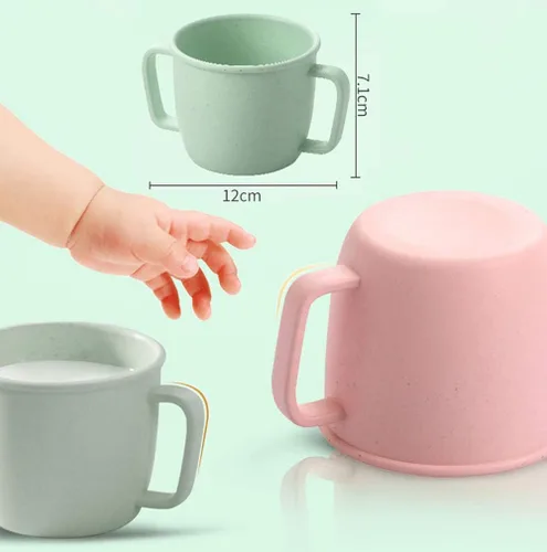 Vista 2 de Tazas de fibra de bambú de tamaño pequeño de 7.8 fl oz para adultos y niños, juego de 4 tazas irrompibles para agua, leche, jugo, té