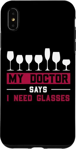Vista 11 de iPhone 12/12 Pro Wine Lovers Pun Funny Drinking My Doctor Says I Need Glasses Case