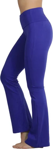 Vista 5 de ToBeInStyle Leggings de yoga acampanados para mujer, cómodos, de mezcla de algodón