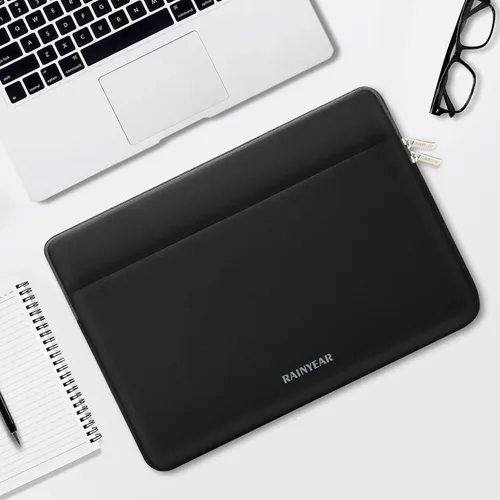 Vista 6 de RAINYEAR - Funda para laptop de 15 pulgadas, funda portátil con bolsillo Negro