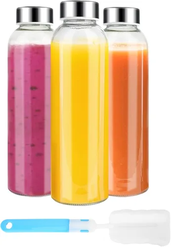 Vista 12 de Luxfuel Botellas de vidrio transparente con tapas, botellas de agua