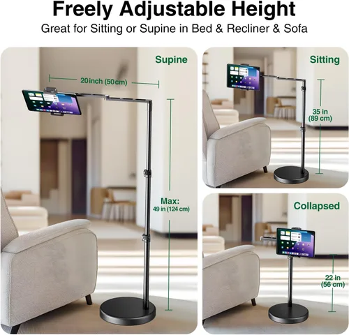 Vista 2 de elitehood Soporte de aluminio resistente para iPad para cama, piso