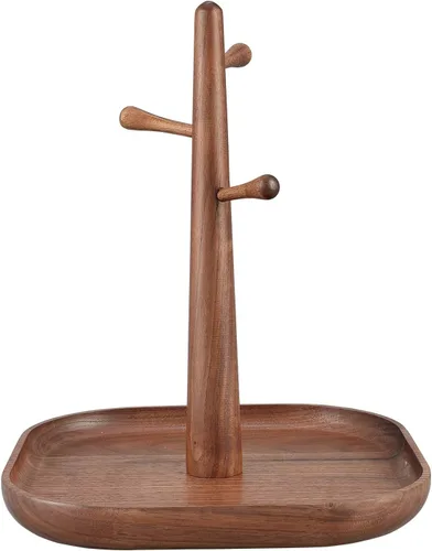 Vista 6 de Generic" C-Joy CJWKS01-WN - Llavero de madera hecho a mano, organizador decorativo de madera, organizador colgante para llaves de joyería (nogal)