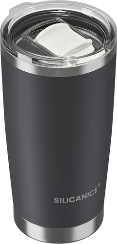 Vista 18 de Vaso higiénico aislado al vacío de acero inoxidable de 20 onzas con tapa fácil de poner y quitar – Deslizador extraíble, taza de viaje de doble